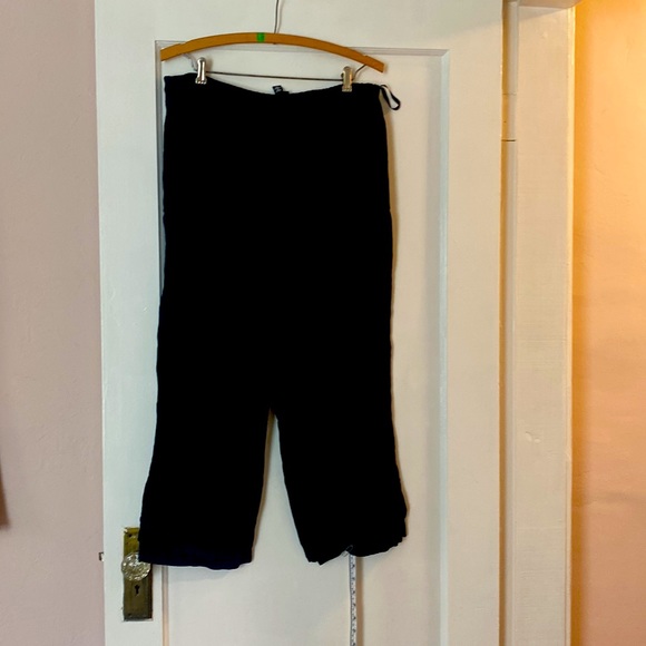 Dark Black Eileen Fisher Linen Pants - Picture 6 of 6